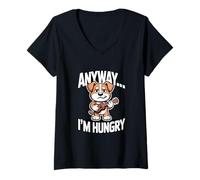 Femme Quoi qu'il en Soit, Je Joue à Guitar Dog T-Shirt avec Col en V