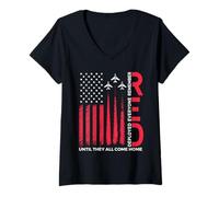 Femme R.E.D Remember Everyone Deployed Until They All Come Home T-Shirt avec Col en V