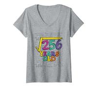 Femme Racine carrée de 256 Ans 16 Ans pour Amoureux des mathématiques T-Shirt avec Col en V