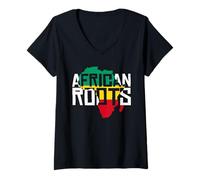 Femme Racines africaines T-Shirt avec Col en V
