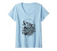 Femme Rad Howling Wolf Design for The Wolfpack T-Shirt avec Col en V