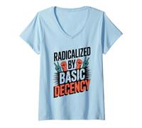 Femme Radicalisé par Basic Decency T-Shirt avec Col en V
