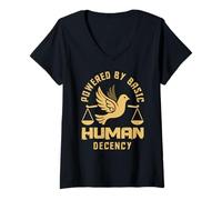 Femme Radicalisé par la décence fondamentale Justice Sociale T-Shirt avec Col en V