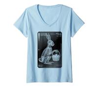 Femme Radiologie infirmière radiologiste drôle Lapin de Pâques radiographie médicale T-Shirt avec Col en V