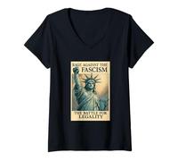 Femme Rage Against The Fascism - Antifascism T-Shirt avec Col en V