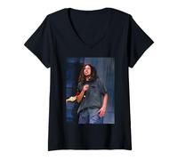 Femme Rage Against The Machine Zack De La Rocha Par Andy Willsher T-Shirt avec Col en V