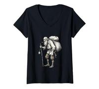 Femme Rahovart : Le Voyage ne s'arrête jamais T-Shirt avec Col en V