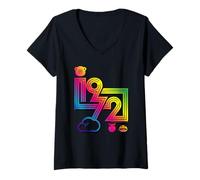 Femme Rainbow Bungle George Zippy 1972 Rétro T-Shirt avec Col en V