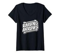 Femme Raising Arrows T-Shirt avec Col en V