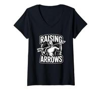Femme Raising Arrows T-Shirt avec Col en V