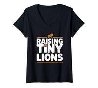 Femme Raising Tiny Lions T-Shirt avec Col en V