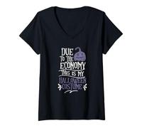 Femme Raison De L'économie C'est Mon Costume d'halloween Mignon T-Shirt avec Col en V
