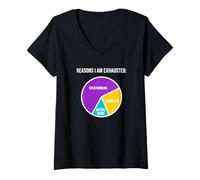 Femme Raisons pour lesquelles Je suis fatiguée de trop Penser à Scrolling Work Burnout T-Shirt avec Col en V