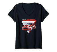Femme Rally Performance Shirt Turbocharged Racing Lover Design Car T-Shirt avec Col en V