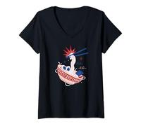 Femme Ramen Whimsical Art Amateur de Nourriture T-Shirt avec Col en V
