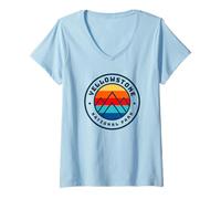 Femme Randonnée familiale en Plein air dans Le Parc National de Yellowstone Forest T-Shirt avec Col en V