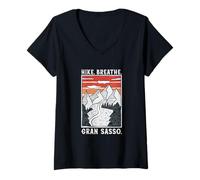 Femme Randonnée - Gran Sasso d'Italia T-Shirt avec Col en V