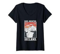 Femme Randonnée - Île Verte T-Shirt avec Col en V