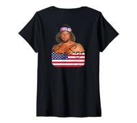 Femme Randy Savage_004_Back Printed T-Shirt avec Col en V