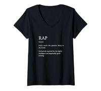 Femme Rap Definition - Explication Sarcastique Amusante Hip-hop T-Shirt avec Col en V