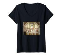 Femme Raphael The School of Athens T-Shirt avec Col en V