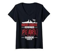 Femme Rappelez-Vous Pearl Harbour T-Shirt avec Col en V