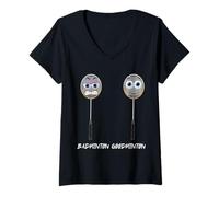 Femme Raquette de Badminton Humoristique - Cadeau pour Homme ou Femme T-Shirt avec Col en V