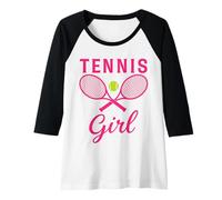 Femme Raquette de Tennis Rose rétro Manche Raglan
