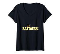 Femme Rastafari T-Shirt avec Col en V