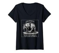 Femme Rat Bienvenue dans la Contre-Culture Macabre Avant-gardiste des égouts T-Shirt avec Col en V