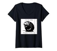 Femme Rat, Je ne Pense Pas, Donc existentialisme Effrayant T-Shirt avec Col en V