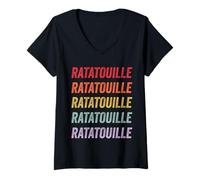 Femme Ratatouille T-Shirt avec Col en V