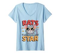 Femme Rats Backward is Star Amusant Rat Propriétaire d T-Shirt avec Col en V