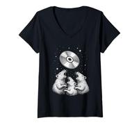 Femme Rats Howling At CD Moon T-Shirt avec Col en V