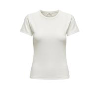 Femme Rayé Haut Manche Courte Col Rond T-Shirt Mode Top JDYSOLAR, Couleurs:Blanc, Taille:L