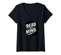 Femme Read My Mind Stamp Costume pour Homme et Femme T-Shirt avec Col en V
