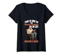 Femme Reading a Book One of Life's Greatest Pleasures - T-Shirt avec Col en V