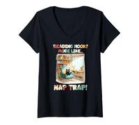 Femme Reading nook? More like nap trap T-Shirt avec Col en V