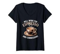 Femme Realtor Life Fonctionne sur Espresso et Commissions T-Shirt avec Col en V