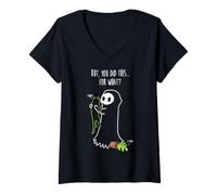 Femme Reaper & Cat, mais Vous l'avez Fait pour Quel Mignon Chaton T-Shirt avec Col en V