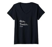 Femme Recette de Cocktail gin Tonique T-Shirt avec Col en V