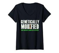 Femme Receveur de greffe de moelle osseuse génétiquement modifié T-Shirt avec Col en V