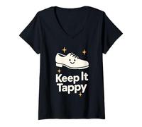 Femme Récital Tap Dance Shuffle Step Repeat Teacher Star Life T-Shirt avec Col en V