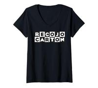 Femme Recojo Cartón Slang Words Dichos Mexicano Frases Latinos T-Shirt avec Col en V