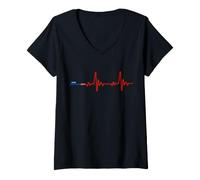 Femme Red Pill Heartbeat Élection républicaine conservatrice T-Shirt avec Col en V