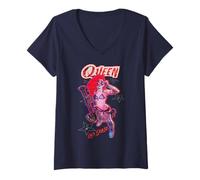 Femme Red Sonja Ben Caldwell Comic Synthwave Queen Starlet Glitch T-Shirt avec Col en V