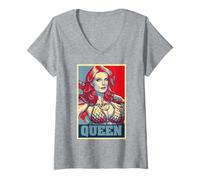 Femme Red Sonja Frank Cho Icône Propagande rousse Croisade Reines T-Shirt avec Col en V