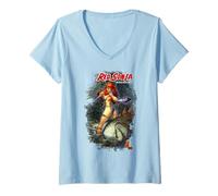 Femme Red Sonja Marc Silvestri Couverture de Bande dessinée She-Devil Woman Warrior T-Shirt avec Col en V