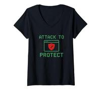 Femme Red Team Ethical Hacker Infosec Humour Pentest Cadeau DEFCON T-Shirt avec Col en V
