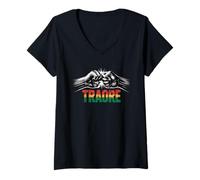 Femme Redonner de la grandeur à l'Afrique - Ibrahim Traoré/Thomas Sankara T-Shirt avec Col en V